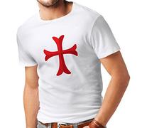 lepni.me Mens T-Shirt The Knight Templar Red Cross Order of Solomon's Temple (4XL White Multi Color)