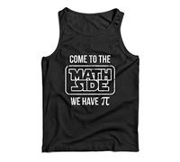 lepni.me Men's Tank Top Come to The Math Side Pi Funny Geek Humor Nerd Joke 5XL Black