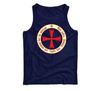 lepni.me Men's Tank Top God Wills it! The Knight Templar Crusaders Red Cross (L Blue Multi Color)