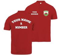 lepni.me Mens Wales Football Golf or Rugby Polo Shirt with Your Custom Name Number | Welsh Flag Badge Personalised Top | Championship 2024 (3XL Red Multi Color)