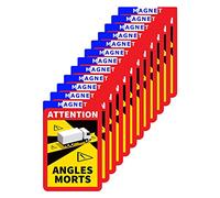 lepni.me Pack of 12 Magnetic Blind Spot Warning Sign Attention Angles Morts Stickers for Truck in France Strong Magnet Decal with UV Protection