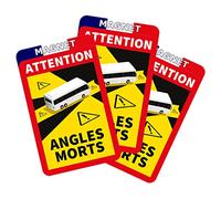 lepni.me Pack of 3 Magnetic Blind Spot Warning Sign Attention Angles Morts Stickers for Bus in France Strong Magnet Decal with UV Protection