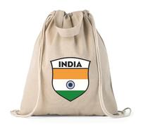 lepni.me Personalised India 2026 Football Drawstring Bag | Kids PE Kit Gym Sack | Custom India Flag Design (Drawstring/Tote Bag Organic Natural Multi Color)