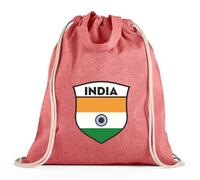 lepni.me Personalised India 2026 Football Drawstring Bag | Kids PE Kit Gym Sack | Custom India Flag Design (Drawstring/Tote Bag Red Multi Color)