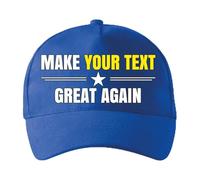 lepni.me Personalised Make Great Again Cap with Your Custom Text or Name | Adjustable Printed Unisex Baseball Caps | Buckle Closure Trucker Hats for Men Women (Adults Blue Multi Color)