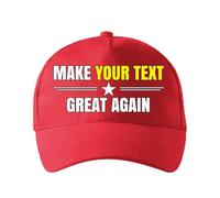 lepni.me Personalised Make Great Again Cap with Your Custom Text or Name | Adjustable Printed Unisex Baseball Caps | Buckle Closure Trucker Hats for Men Women (Adults Red Multi Color)