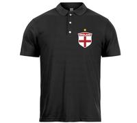 lepni.me Personalised Men's England 2026 Football Polo Shirt Short Sleeve | Custom Name and Number | England Flag Design (S Black Without Print)