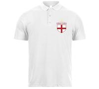 lepni.me Personalised Men's England 2026 Football Polo Shirt Short Sleeve | Custom Name and Number | England Flag Design (3XL White Without Print)