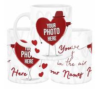 lepni.me Personalised Mug with Your Own Name Photo Text or Initial | Custom Ceramic Cup for Coffee Tea | Birthday Gift with Heart (Hearts Story)