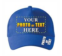 lepni.me Personalised Unisex Baseball Caps with Text Name Picture Logo | Adjustable Printed Adults Cap | Custom Buckle Closure Sun Hats for Men Women Blue