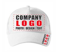 lepni.me Personalised Unisex Workwear Uniform Baseball Caps with Company Logo Text | Custom Buckle Closure Corporate Hats Adjustable Printed Adults Cap (Adults White Multi Color)