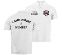 lepni.me Polo Shirts Football Shirt with Your Favourite Club Emblem | Personalised Name and Number | Custom Jersey Flag Badge | Sport Season 2022-23 Top Fans (M White Multi Color)