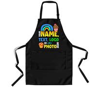 lepni.me Premium Kids Personalised Chef Aprons for Cooking | Print Boys or Girls Name, Photo or Logo | Custom Baking Painting Apron for Toddler
