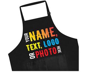 lepni.me Premium Personalised Aprons for Womens or Men Print Chef Name, Photo or Logo Cooking Custom Couples Gifts For BBQ Kings with Baking Queens
