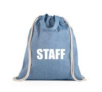 lepni.me Staff Drawstring Bag | Personalized Lightweight Bag with Name or Title | Custom Work Bag for Events, Hospitality, Security & Crew Use (M Blue Multi Color)