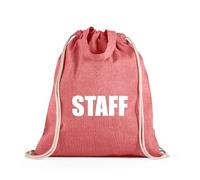 lepni.me Staff Drawstring Bag | Personalized Lightweight Bag with Name or Title | Custom Work Bag for Events, Hospitality, Security & Crew Use (M Red Multi Color)