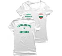 lepni.me Women's T-Shirt Bulgaria Football Shirt with Your Name and Number | Bulgarian Flag Badge Personalised Jersey Custom Top | 2026 World Championship (S White Multi Color)
