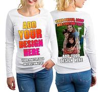 lepni.me Women's T Shirt Custom 2 Sides Front and Back Print Personalized Text or Design Your Own Image (M White Multi Color)