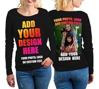 lepni.me Women's T Shirt Custom 2 Sides Front and Back Print Personalized Text or Design Your Own Image (XXL Black Multi Color)