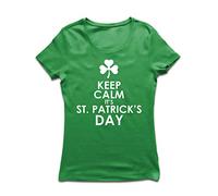 lepni.me Women's T-Shirt Keep Calm It's St Patricks Day,Irish Proverbs & Quotes (XX-Large Green Multi Color)