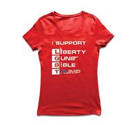lepni.me Women's T-Shirt Liberty Guns Bible Trump Funny I Support LGBT Parody Election Gift XL Red
