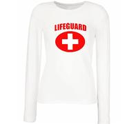 lepni.me Women's T Shirt Lifeguard White or Red Cross Lifeguarding Uniform Costume (XL White Multi Color)