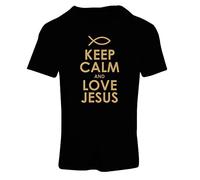 lepni.me Women's T-Shirt Love Jesus Christ, Christian Religion - Easter, Resurrection, Nativity, Religious Gift Ideas (L Black Gold)
