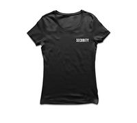 lepni.me Women's T-Shirt Security Crew Uniform Event Staff Party Bar Club Workwear for Bodyguard S Black White