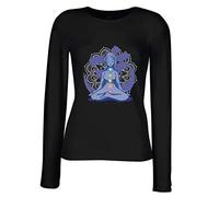 lepni.me Women's T Shirt Yoga Meditation Asana Mandala Mind Body Soul S Black