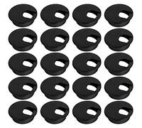 LepoHome 20 Pack 2 Inch/50mm Round Plastic Desk Grommets, Black Wire Organizer Caps, PC Computer Port Cable Hole Cover Plug Bushings, Perfect for Hide Data Cords in Office Desk, TV Stands, Tabletops