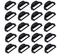 LepoHome 20 Pieces 82x40mm Black Card Holder Drawer Pull/Label Frames Card/Tag Pull/Cabinet Frame Handle/File Name Card Holder for Office Furniture Cupboard Cabinet Drawer Box Case Hardware