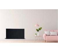 Leporce Rome Dual Panel Designer Radiator, Black 400 X 1600mm