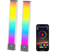 LEPOTEC 45 LED RGB APP Controlled Under Cabinet Lights, Motion Sensor Magnetic Rechargeable Wireless Cupboard Light for Bedroom, Wardrobe, Kitchen, 2 Pack, Easter Decor