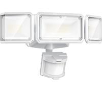 LEPOWER Battery Powered LED Flood Light Outdoor,1500LM Motion Sensor Security Lights,5000K, IP65 Waterproof,Wireless Flood Light Battery Operated,3 Head Motion Detector Lights for Garage,Yard,Porch