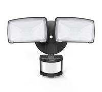 LEPOWER LED Security Lights Motion Sensor Light Outdoor, 30W 3200LM Motion Security Light, 5500K, IP65 Waterproof, 2 Head Motion Detector Flood Light for Garage, Yard, Porch, Black (Not Solar Powered)