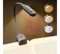 LEPOWER-TEC Rechargeable Book Light for Reading in Bed, Reading Lights with Clip, Eye-Caring, 15 Lighting Modes, Portable Lightweight Clip on Book Reading Lamp for iPad, Kindle & Computer