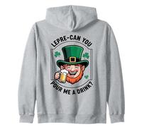 Lepre-Can You Pour Me A Drink St. Patrick's Day Irish Puns Zip Hoodie