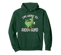 Leprechaun Beer Drinking T-Rex Dino I'm Here To Paddy Hard Pullover Hoodie