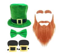 Leprechaun Costumes Patricks Day Costumes Accessories Patricks Parties Favor With Patricks Leprechaun Hat Eyebrow Beard Patrick Day Costume Accessories Set