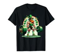 Leprechaun Deadlift Fitness Weightlifting St. Patricks Day Value Graphic T-Shirt
