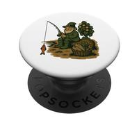 Leprechaun Fishing by Clover Fish Basket saint patricks day PopSockets Adhesive PopGrip