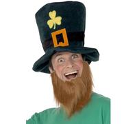 Smiffy's Leprechaun Hat And Beard Shamrocks Foam - hat leprechaun beard ladies large lace black bra pink roses sizes 3436 dj underwired smiffys st
