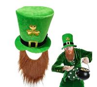 Leprechaun Hat Headwear - Green Festival Party Apparel Accessory, Irish Carnival Costume Photo Prop, Novelty Supplies Shamrock Decor, Celebration Cap | Adult St Patricks Supplies for Parades