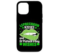 Leprechaun Kisses and St Patricks Day Wishes Funny Shamrock Case for iPhone 12/12 Pro