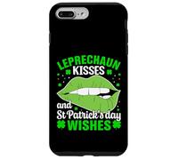 Leprechaun Kisses and St Patricks Day Wishes Funny Shamrock Case for iPhone 7 Plus/8 Plus