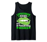 Leprechaun Kisses and St Patricks Day Wishes Funny Shamrock Tank Top