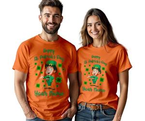Leprechaun Personalised Mens Womens Happy St.Patricks Day T-Shirt Tee Irish Green Shamrock Parade Outfit #STPD Ladies M