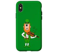 Leprechaun Playing Fiddle, Violin St Patrick's Day Violinist Case for iPhone X/XS
