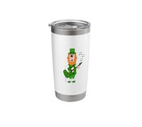 Leprechaun Playing Guitar, St Patrick's Day Guitarist Irish Stainless Steel Insulated Tumbler