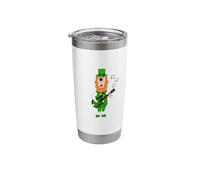 Leprechaun Playing Mandolin, St Patrick's Day Irish Musician Stainless Steel Insulated Tumbler